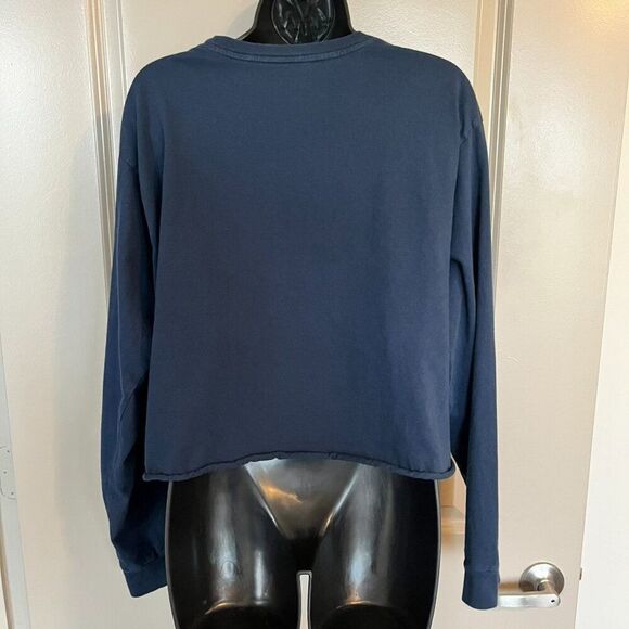 Women's Large Long Sleeve Crop Top - Texas Bluebonnets - Picture 5 of 8